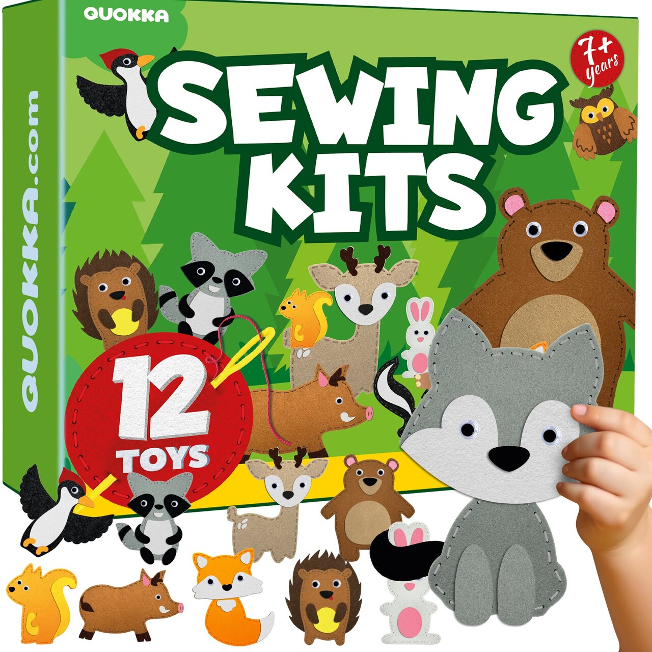 Quokka Sewing Kits for Kids 8-12 - Art Craft Kits for Girls 5-7 - 12 Childrens DIY Wild Animals